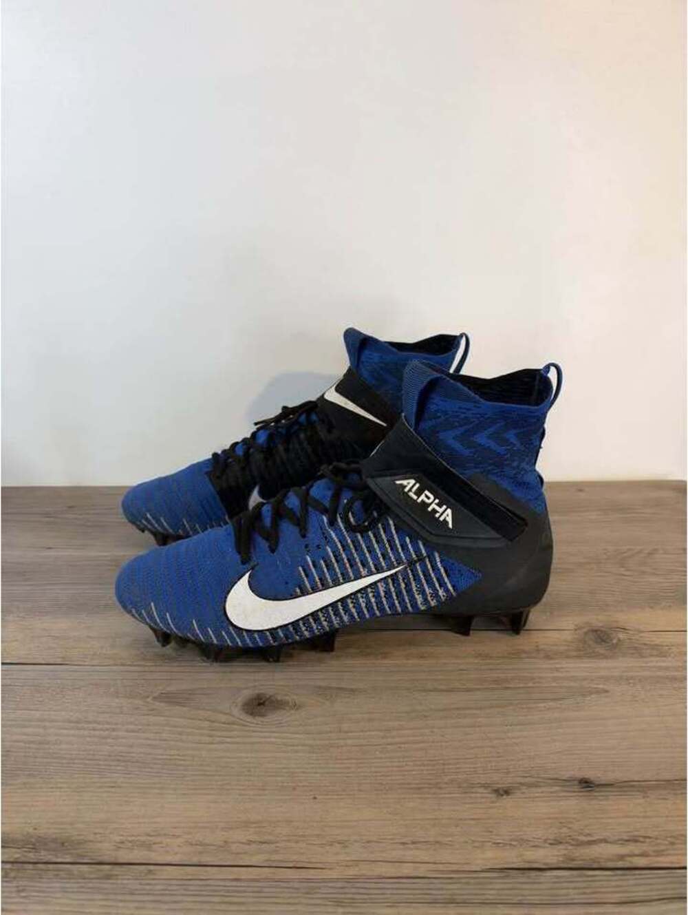 Nike Alpha Menace Elite 2 Football Cleats Size 11 Game Royal Black AO3374-402